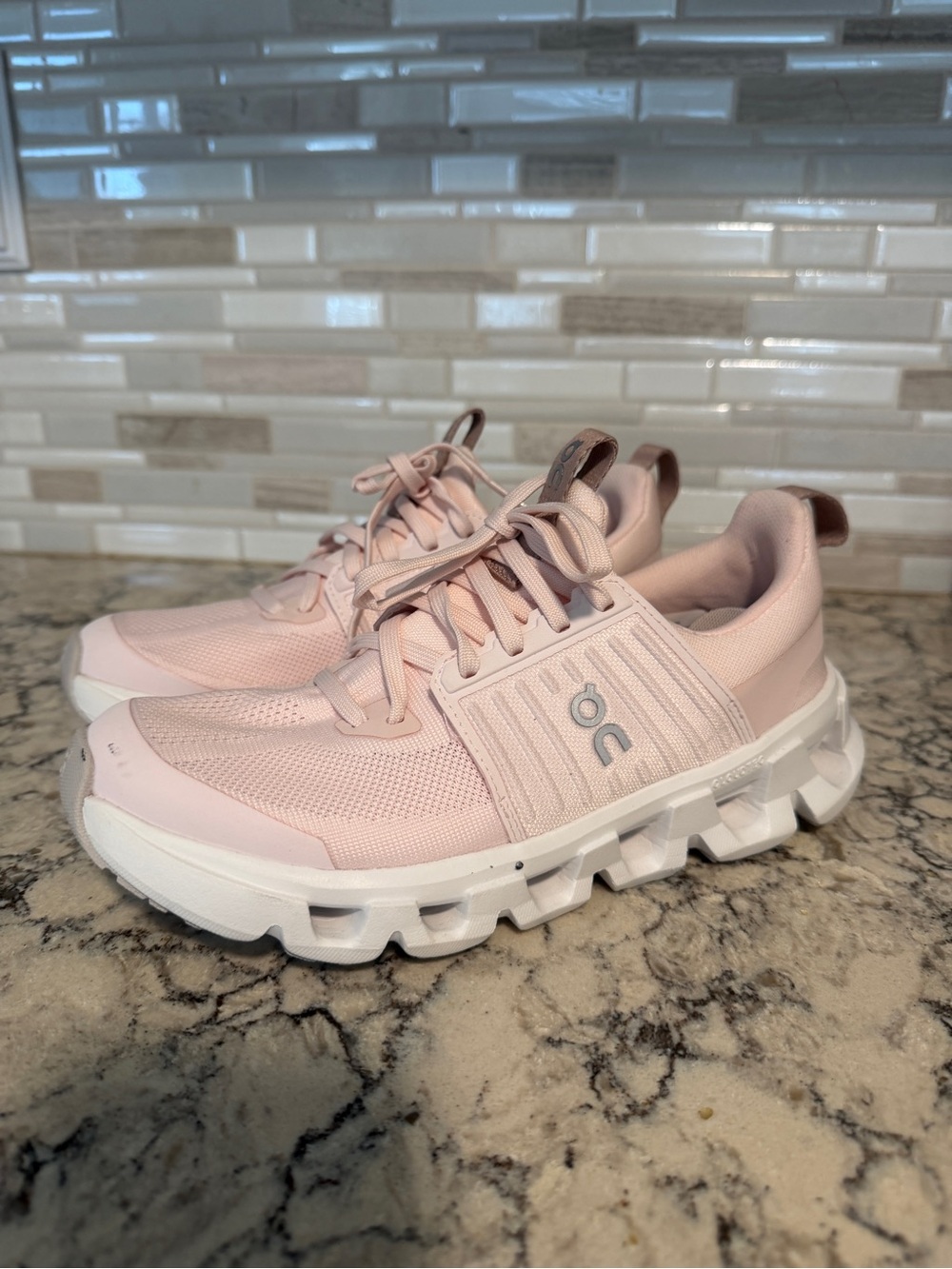 On Running Women's Cloud Runner in Pale Pink and White